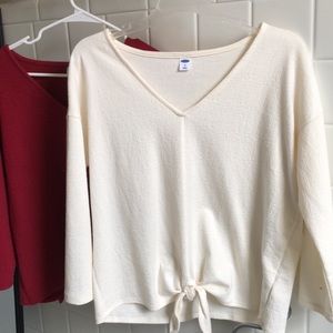 Pair of Old Navy Tie Bottom Blouses